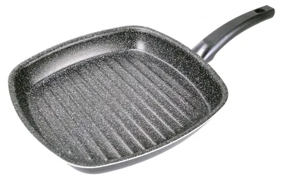 Grillpfanne 28x28 cm, Aluminium, Antihaftbeschichtung, schwarz