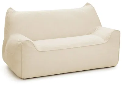 Zdjęcie produktu dla Ogromna sofa typu beanbag – dwuosobowa dla dorosłych – miękka i wygodna, nośność ok. 180 kg – do salonu i sypialni – beżowa