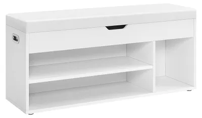 Produktbild von Schuhbank mit Stauraum – Weiß – Spanplatte – 30 x 100 x 44 cm