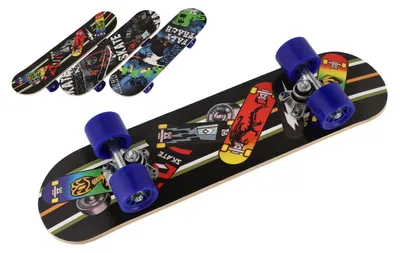 Produktbild von Holz-Skateboard, 60 cm, 3 Farben, in Folie