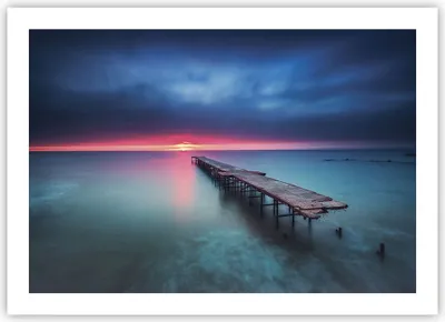 Produktbild von Poster - Poster ohne Rahmen - Brücke Meer Landschaft - 70x50 cm - Wand Bild - Wanddeko - Wandbilder - Kunstposter - Wandposter - Bilder - Kunstdruck - Wanddekoration - Wandbild - P2XAA70x50-4955