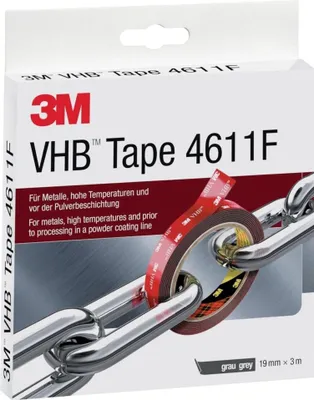 Imagen del producto de Cinta adhesiva de alto rendimiento 3M VHB, modelo 4611F, 19 mm x 3 m, color gris