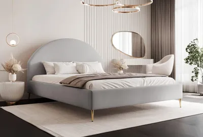 Produktbild von GOLDSTOFF Polsterbett 140x200 cm mit Stauraum – Modernes Doppelbett mit Bettkasten, hohem Kopfteil & vertikaler Steppung – CELESTE Bett (Grau)
