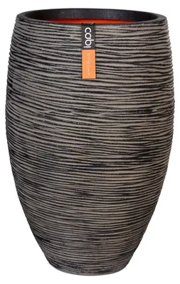 Produktbild von Gefäß elegant Deluxe Rib NL - 38x58 - Anthrazit - Blumentopf für den Innen- und Außeneinsatz - Übertopf - Pflanztopf - Pflanzgefäß - Kunststoff -