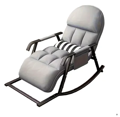 Productafbeelding van Schommelstoel - Fauteuil - Loungestoel - Verzorgingsstoel - Verstelbare Rugleuning - Zijvak En Voetensteun