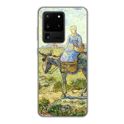 Produktbild von MuchoWow® Handyhülle Schutzhülle Hülle für Samsung Galaxy S20 Ultra Bauernpaar geht zur Arbeit - Vincent van Gogh Silikon Softcase Handy Hülle - Karteninhaber