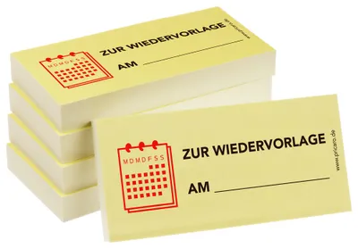 Produktbild von PRICARO Haftnotizen "Wiedervorlage am", 100 Blatt, 5 Stück