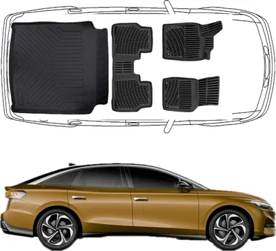 Produktbild von Trimak Passgenau 3D Auto Fußmatten & Untere Kofferraumwanne Set Kompatibel mit Volkswagen ID.7 Sedan