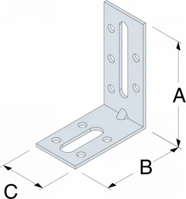 Image de Équerre de fixation avec renfort SIMPSON - A30xB70xC55x2mm - EFIXR753