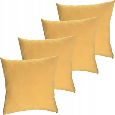 Produktbild von Dekokissen, Sofakissen, 50x50 cm, Senffarbe, 4er Set Deko Sofakissen, Rückenkissen