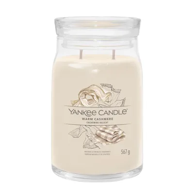 A close-up studio shot of a Yankee Candle jar.