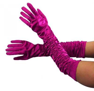 Produktbild von Deluxe Handschuhe lang pink glänzend lange Hand schuh Kostüm