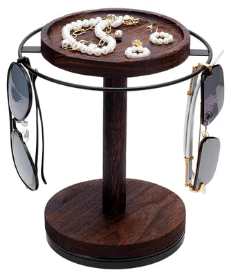 Produktbild von Sonnenbrillen Organizer mit 360° drehbarem Brillenhalter und Holztablett
