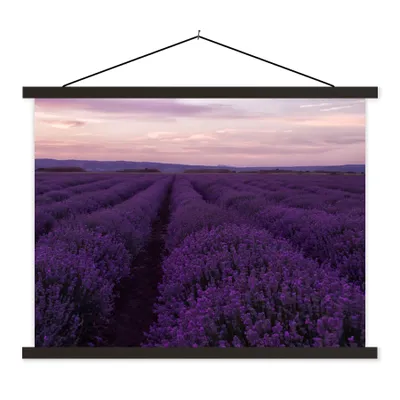 Produktbild von MuchoWow® Textilposter Lavendel - Lila - Blumen - Natur 150x113 cm mit schwarzem Rahmen - Wohnzimmer