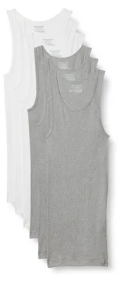 Obrázok produktu pre A. Základné pánske tričká, ľahký dizajn typu "tank top", balenie po 6 kusoch, stredne sivá farba