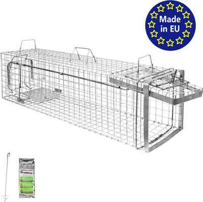 Produktbild von Petigi Tierfalle Lebendfalle für kleine bis mittelgroße Tiere wie Maus, Katze, Marder, Fuchs, Otter, Kaninchen, Modell: , Größe / Modell:Heavy 6 (120 x 34 x 34 cm)