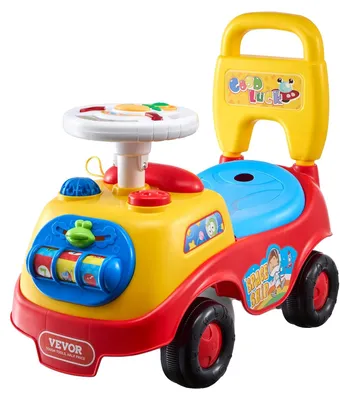 Productafbeelding van VEVOR kinderauto op wielen, geschikt voor kinderen van 1 tot 3 jaar, model "Ride Racer", een klassieke kinderauto met een stuur met muziek, een claxon en opbergruimte onder de stoel