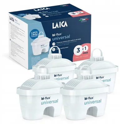 Immagine prodotto di LAICA BI-FLUX Cartuccia filtrante universale per caraffa filtrante, 4 pezzi
