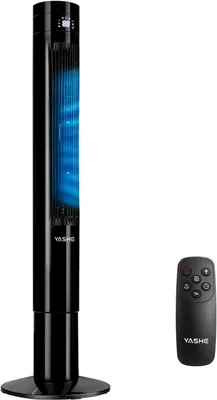 Immagine prodotto di Ventilatore a torre silenzioso YASHE da 43" con telecomando, ventilatore senza pale da 28 dB per la camera da letto