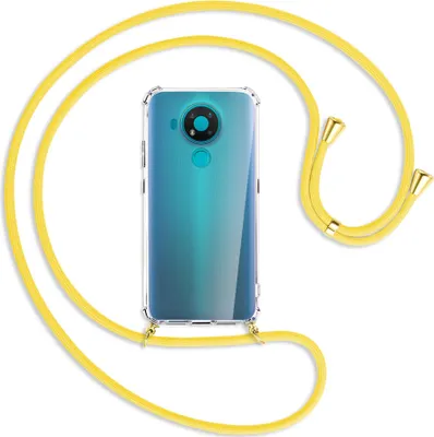 Produktbild von Handykette Backcover-Schutzhülle mit Band (Metall goldfarben) für Nokia 3.4 - gelb