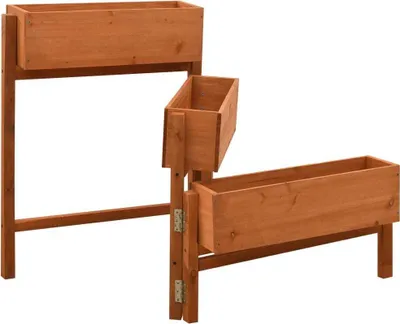 Immagine prodotto di vidaXL Fioriera pieghevole arancione 60x14x75 cm in legno massiccio d'abete