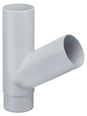 Produktbild von INEFA Abzweiger Fallrohr 60 Grad, PVC DN85/85 Grau Zubehör Fallrohr Kunststoff, einfache Steckmontage, Germany