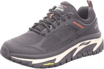 A single black Skechers Arch Fit Road Walker shoe is shown against a white background.