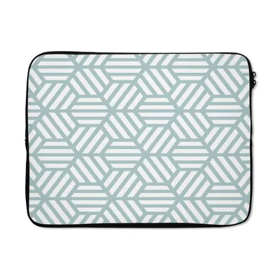 Produktbild von MuchoWow® Laptop Hülle 15 Zoll Grün - Geometrie - Muster - Abstrakt Laptoptasche - Laptoptasche - Sleeve - Rundum-Schutz