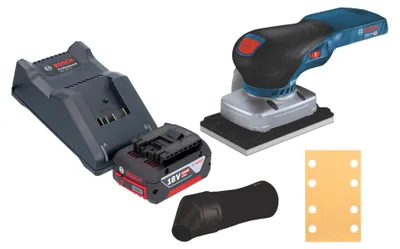 Obrázek produktu pro Akumulátorová excentrická bruska Bosch GSS 18V-13 Professional 18 V, 100 x 110 mm + 1x akumulátor 4,0 Ah + nabíječka