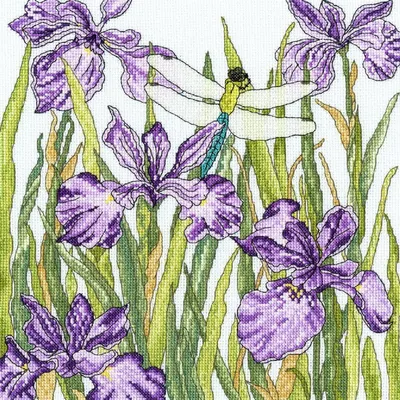 Produktbild von Auslaufmodell Bothy Threads Kreuzstich Set "Irisgarten", Zählmuster, XFY3, 26x26cm