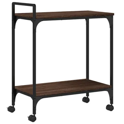 Obrázek produktu pro vidaXL Kuchyňský vozík hnědý dubový vzhled 60,5x31x72,5 cm materiál na bázi dřeva