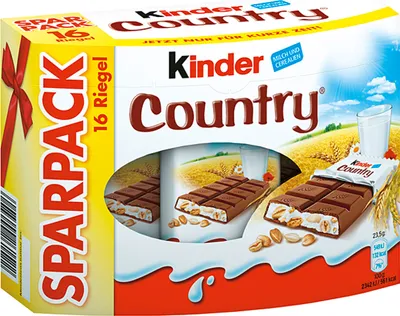 Produktbild von Kinder Country 16er Limited Edition mit Cerealien und Schokolade 376g