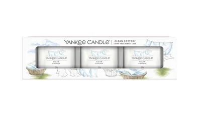 Immagine prodotto di Set di candele votive in vetro Clean Cotone 3 x 37 g