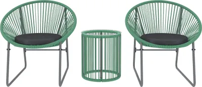 Image de Set de meubles de jardin en poly rotin Outsunny, Outdoor Lounge Meubles de balcon pour 2 personnes