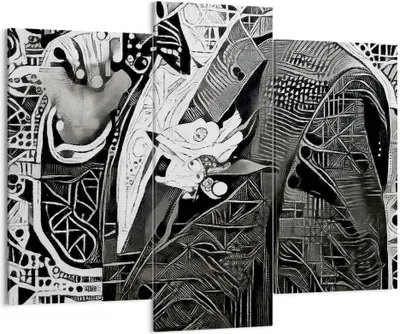Produktbild von Bild auf Leinwand - Leinwandbild - Abstraktion modern - 130x100cm - Wand Bild - Wanddeko - Leinwanddruck - Bilder - Kunstdruck - Wanddekoration - Leinwand bilder - Wandkunst - CB130x100-3478