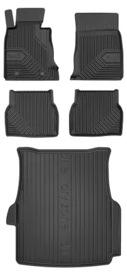 Productafbeelding van Rubberen automatten + kofferbakmat voor BMW Seria 5 E39 1995-2003 (sedan) – 5-delig, zwart, op maat – Wielganizator