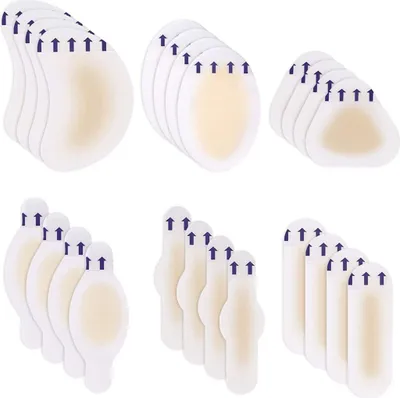 Produktbild von 24 Stück Blasenpflaster, Hydrokolloid Pflaster, Gel Pflaster, Fersenkissen, Blasenprävention für Zehen und Finger, Vorfuß Ferse Fersenschutz