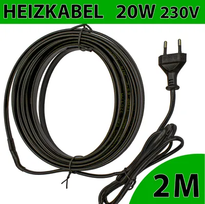 Heizkabel Frostschutz 2m 20W 230V Rohrbegleitheizung selbstregulierend Heizleitung Kabel