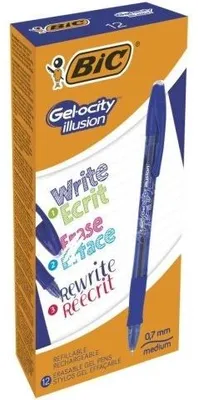 Obrázek produktu pro BIC Illusion, Spona, Kuličkové pero, Doplnitelný, Modrá, 12 kusů, Střední
