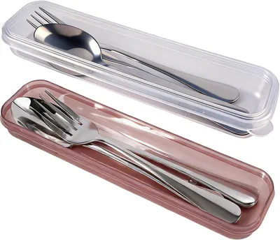Produktbild von Campingbesteck Set 8-teilig, Edelstahl, mit Etui, für Outdoor und Picknick