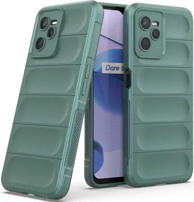 Produktbild von OPPO Realme C35 Hülle, Weich TPU Silikon Stossfest Anti-rutsch Schutzhülle für OPPO Realme C35 Grün