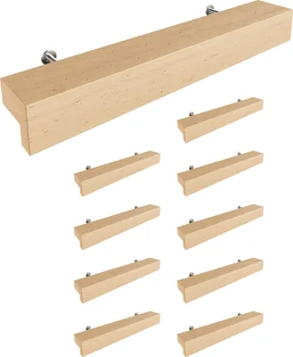 Produktbild von Sossai Holz Möbelgriffe aus Buche | GAH01 | Lochabstand 96mm, Länge 156mm, 10 Stück