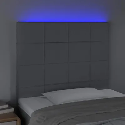 Produktbild von vidaXL LED Kopfteil Hellgrau 90x5x118/128 cm Stoff