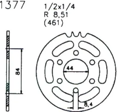 Zdjęcie produktu dla Zębatka 42 zęby skok 461 typ 1377 BLACK do KTM Bora 50 / Chopper 80