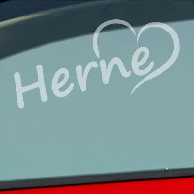 Produktbild von Auto Aufkleber Herne Herz Stadt City Liebe Love Heimat 18x8 cm Milchglas Sticker Heckscheibenaufkleber