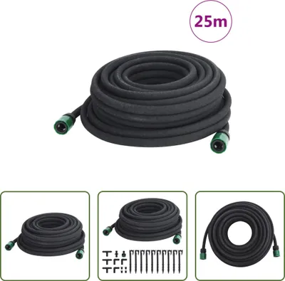 Produktbild von The Living Store Tropfschlauch Schwarz 0,6" 25 m Gummi