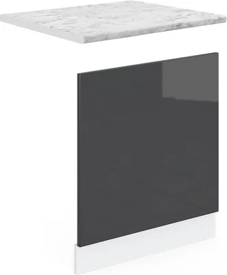 Produktbild von Vicco Frontblende R-Line, 60 cm , AP Marmor, Anthrazit Hochglanz/Weiß