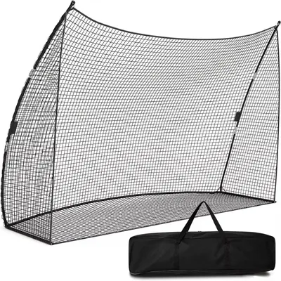 Produktbild von Golfnetz - Trainingsnetz für Golf - 305x93x217 cm - Für drinnen & draußen - Faltbar mit Aufbewahrungsnetz & 4 Heringen - Schwarz