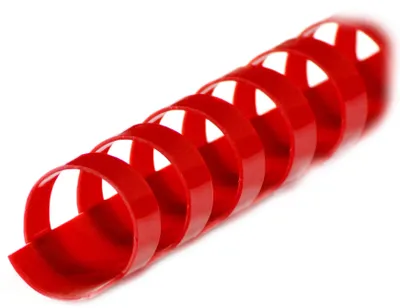 Produktbild von Plastikbinderücken 21 Ringe 6mm rot (100 Stück) : rot