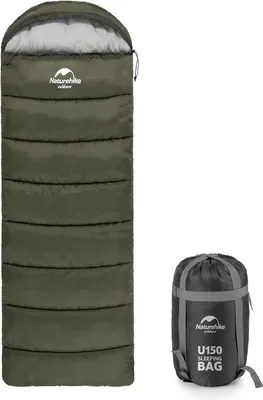 Produktbild von Naturehike | Outdoor Camping Portable Hollow Baumwolle Square Sleeping Bag | Winter Single Thick Baumwolle Sleeping Bag with Cap | Grey, U250